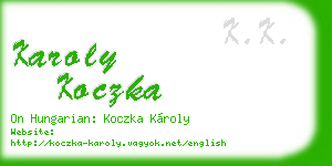karoly koczka business card